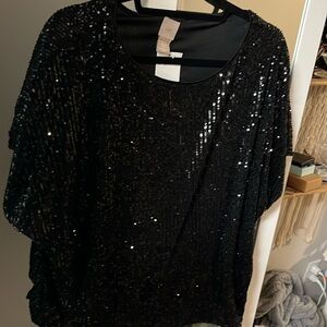 H&M black sequin top
